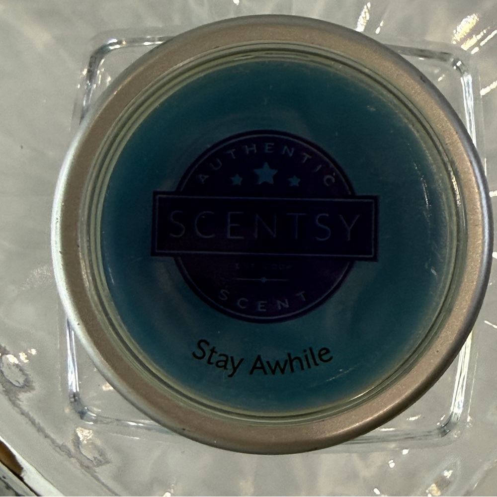 🆕 “Stay Awhile” Authentic Scented Wax – Blue Candle Wax in Small Jar
